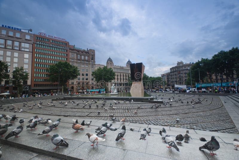 Plaza Catalunya in Barcelona, Spain