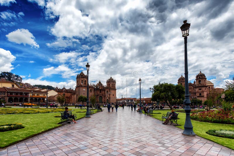 Plaza de Armas in Cusco, Peru stockfotos Plaza de Armas in Cusco, Peru stockfotos