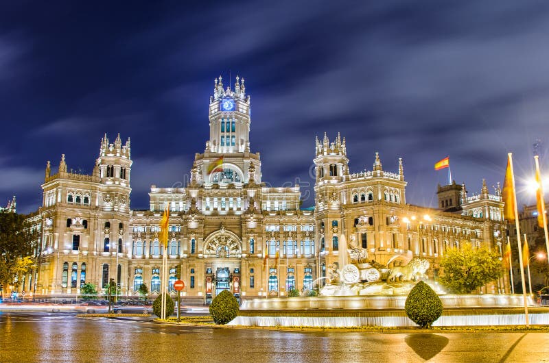 Plaza de Cibeles with the Palacio de Comunicaciones, Madrid, Spain. Plaza de Cibeles with the Palacio de Comunicaciones, Madrid, Spain