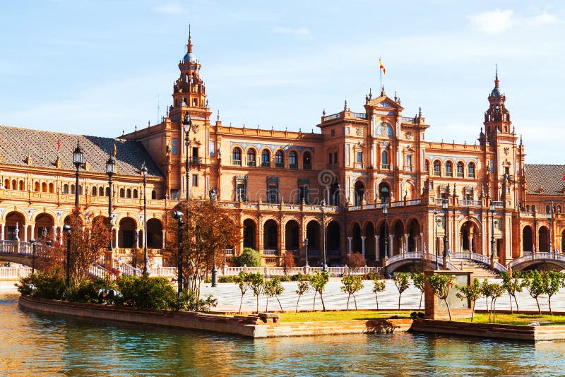 Plaza DE Espana Sevilla, Spanje stock afbeeldingen Plaza DE Espana Sevilla, Spanje stock afbeeldingen