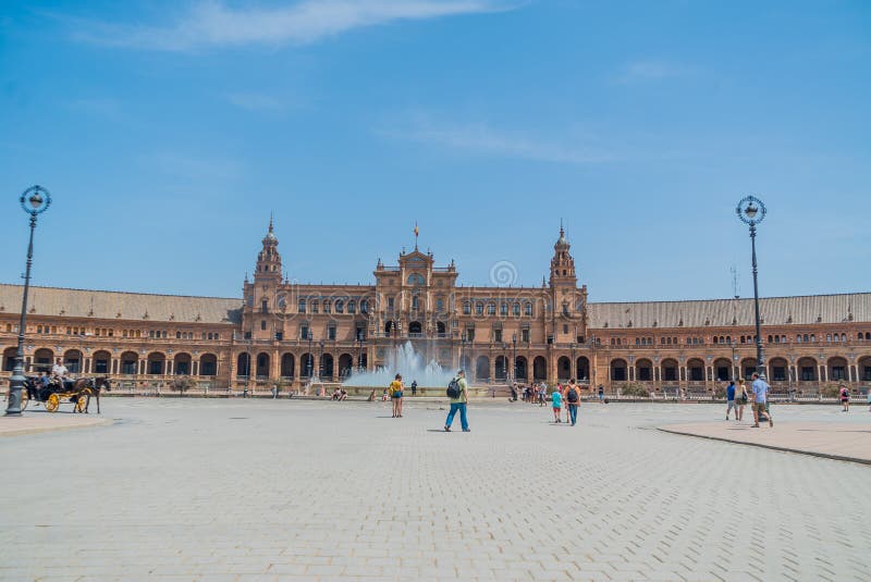 Plaza de España Sevilla i Spanien arkivfoto Plaza de España Sevilla i Spanien arkivfoto