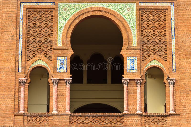 Architecture Details of Arena Plaza de Toros de Las Ventas, Madrid, Spain