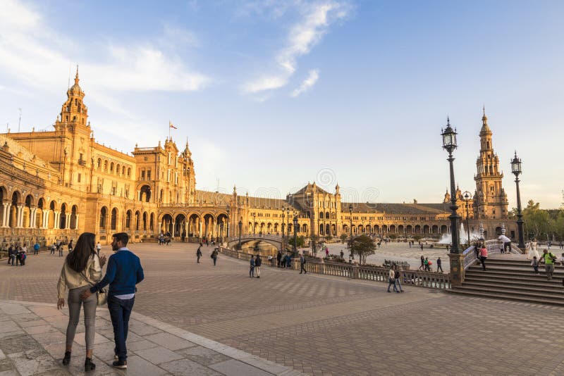 Plaza Espana, Sevilla, Spanien arkivbild Plaza Espana, Sevilla, Spanien arkivbild