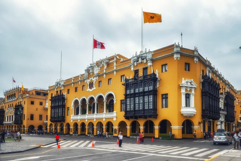 Plaza Mayor City Hall Lima Peru Editorial Image Image of balcony