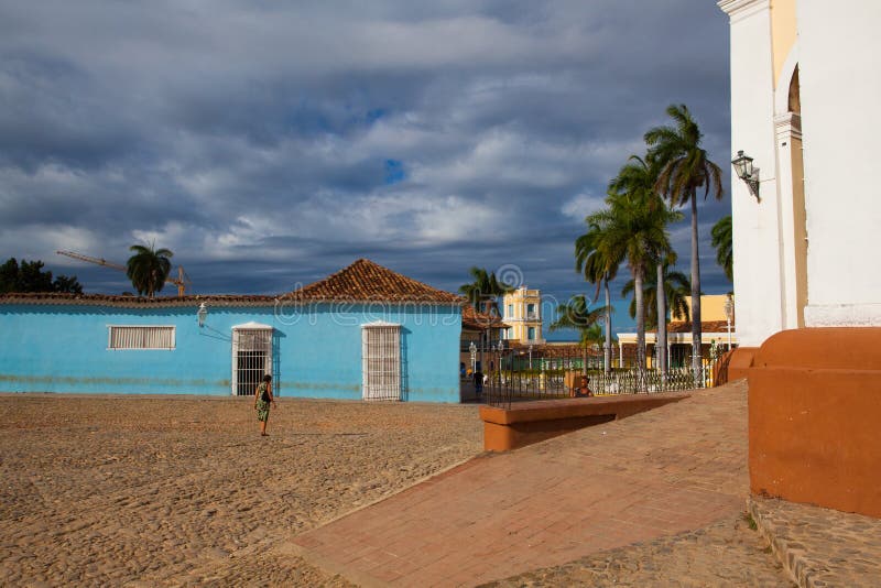 Plaza Mayor -Principal square of Trinidad,Cuba. Trinidad, Cuba - January 30,2017: Plaza Mayor -Principal square of Trinidad. One of UNESCOs World Heritage sites royalty free stock photo Plaza Mayor -Principal square of Trinidad,Cuba. Trinidad, Cuba - January 30,2017: Plaza Mayor -Principal square of Trinidad. One of UNESCOs World Heritage sites royalty free stock photo