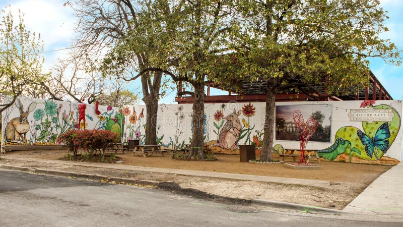 Grande Bispo Mural Arts District, Dallas, Texas Imagem Editorial