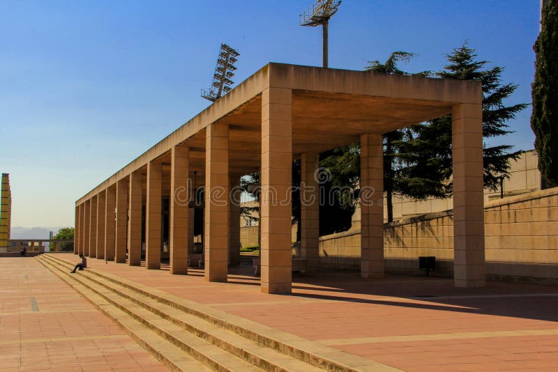 Plaza Placa Europa Barcelona, Montjuic, España fotos de archivo Plaza Placa Europa Barcelona, Montjuic, España fotos de archivo