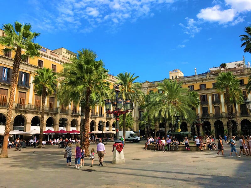 Plaça Reial i Barcelona arkivfoto Plaça Reial i Barcelona arkivfoto