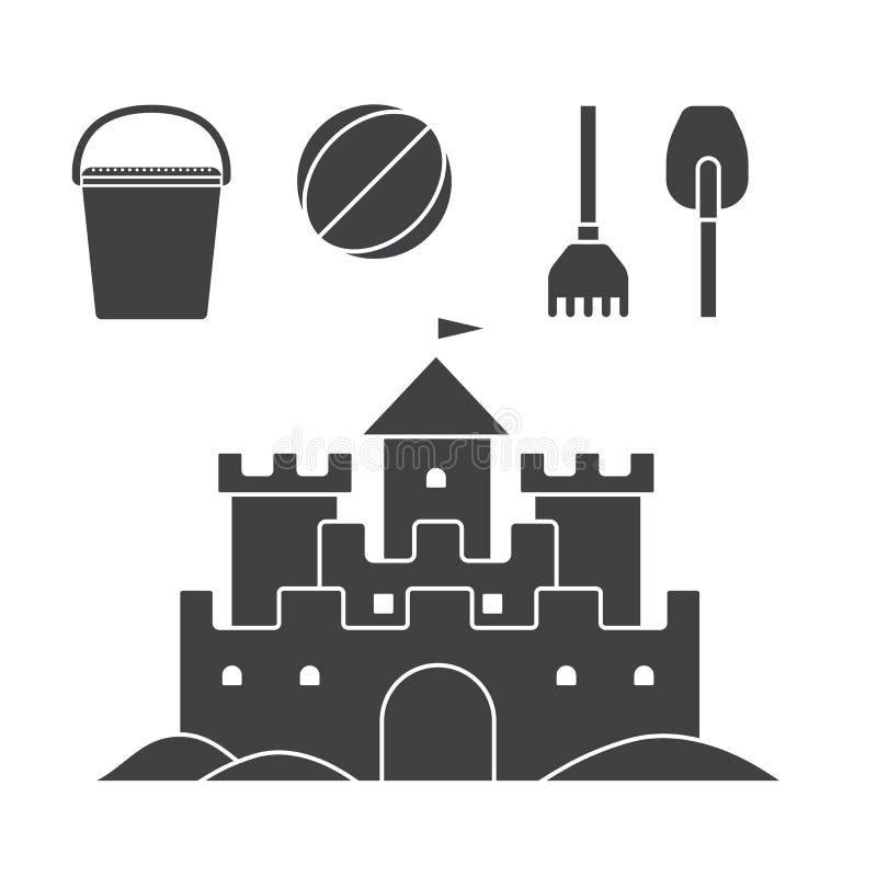 Plaża Bawi się ikony royalty ilustracja Plaża Bawi się ikony royalty ilustracja