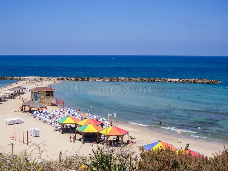 Plaża w Tel Aviv fotografia royalty free Plaża w Tel Aviv fotografia royalty free