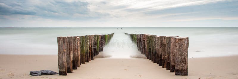 Plaża, Zeeland, longexposure i mistyczka, fotografia royalty free Plaża, Zeeland, longexposure i mistyczka, fotografia royalty free