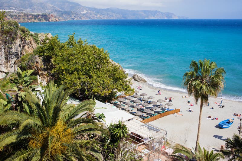 plażowy costa del Nerja zol zdjęcia royalty free plażowy costa del Nerja zol zdjęcia royalty free