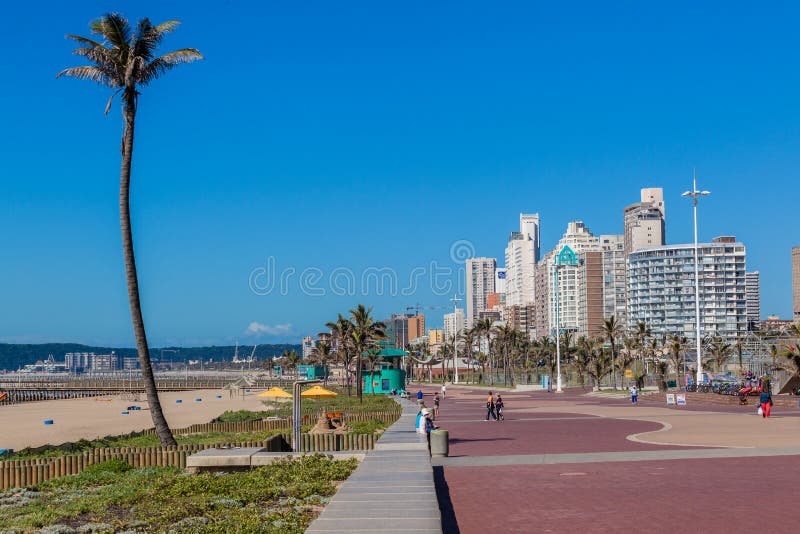 Plażowy Durban deptaka krajobraz zdjęcia royalty free Plażowy Durban deptaka krajobraz zdjęcia royalty free