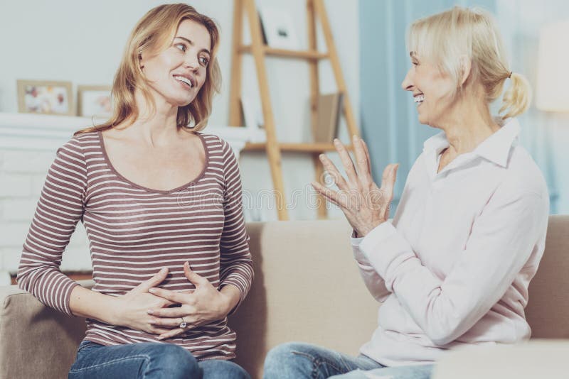 Pleasant nice woman being pregnant royalty free stock image Pleasant nice woman being pregnant royalty free stock image