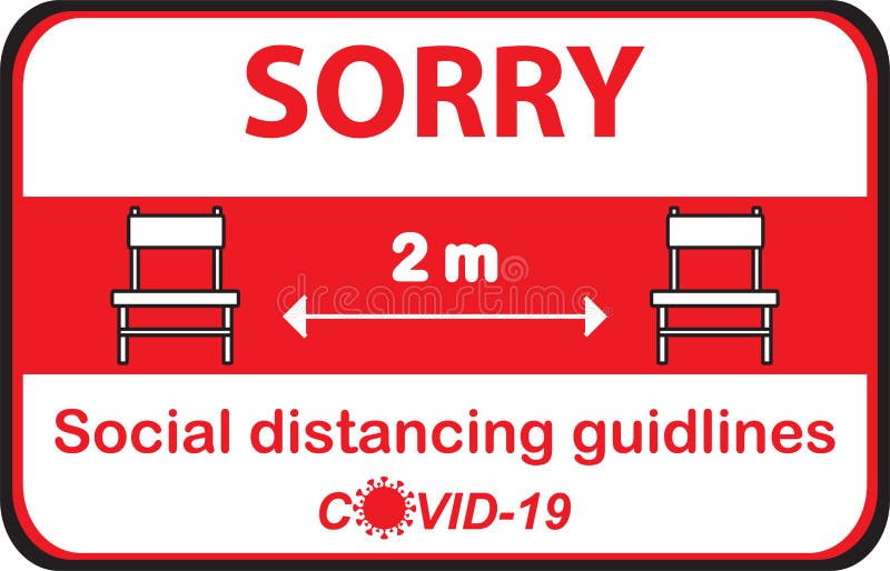 Please do not sit here to prevent from Coronavirus or Covid-19 pandemic, keep your distance, 1m social distancing for print floor