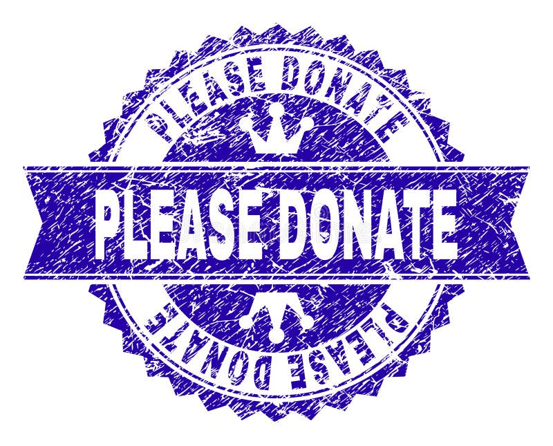 Please Donate Stamp Vector Illustration. Stock Vector