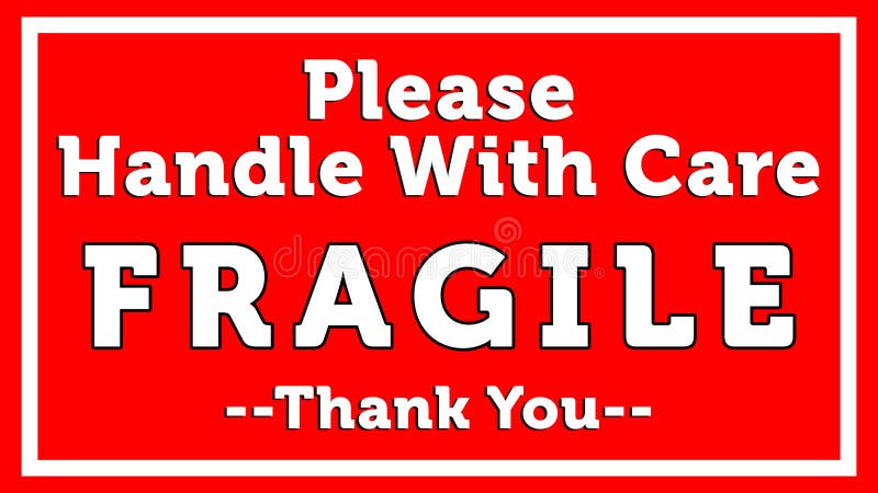 PRINTABLE FRAGILE PLEASE HANDLE WITH CARE - WHITE RED COLOR 3015754 Vector  Art at Vecteezy