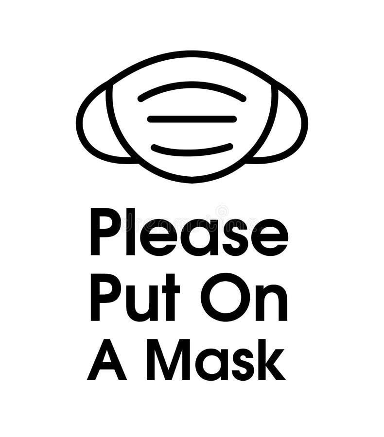 Please put on a mask sign icon. Wear Mask sign and symbol. Mandatory sign for wearing mask. Safety measure during coronavirus