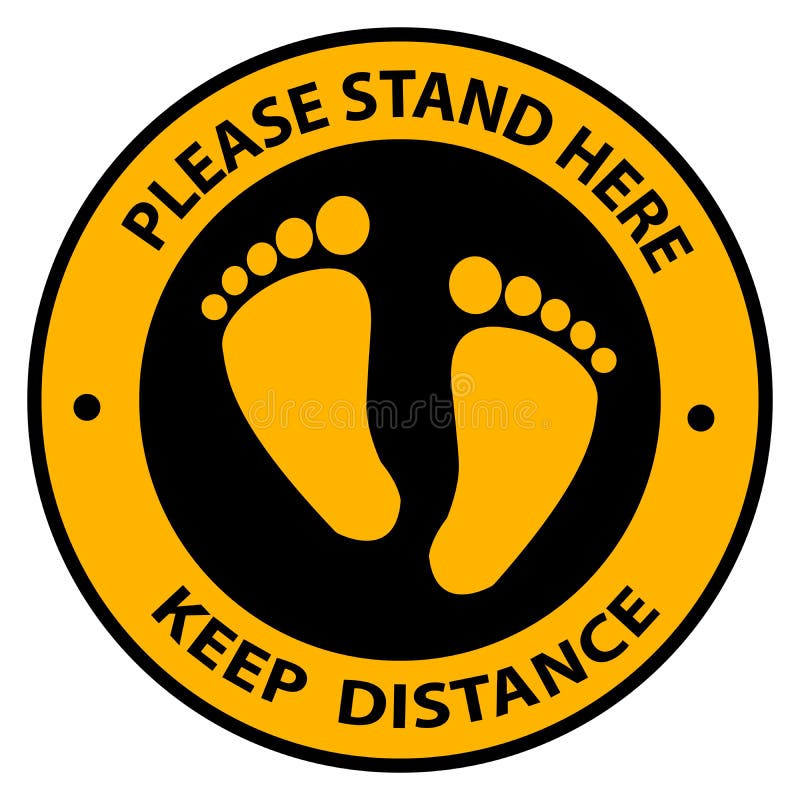 PLEASE STAND HERE SOCIAL DISTANCING SIGNAGE Floor Sticker Decal Health & Safety