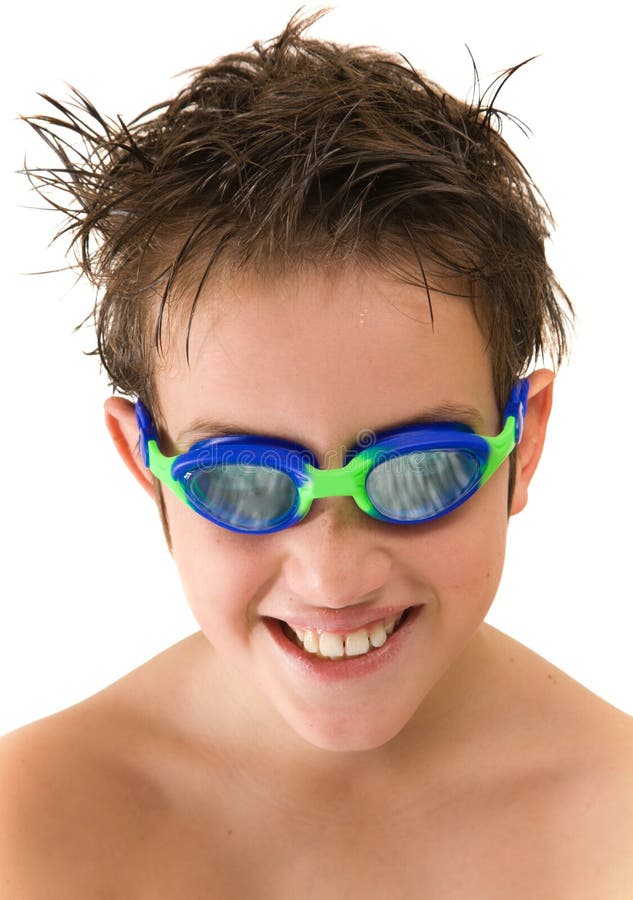 Pleased with new goggles stock photo. Image of isolated 16972728