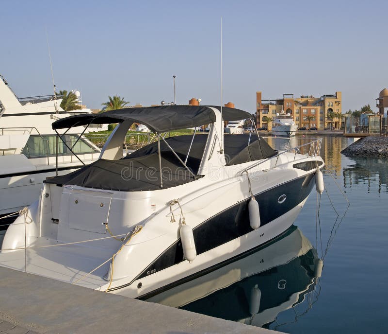 Pleasure boat in a marina