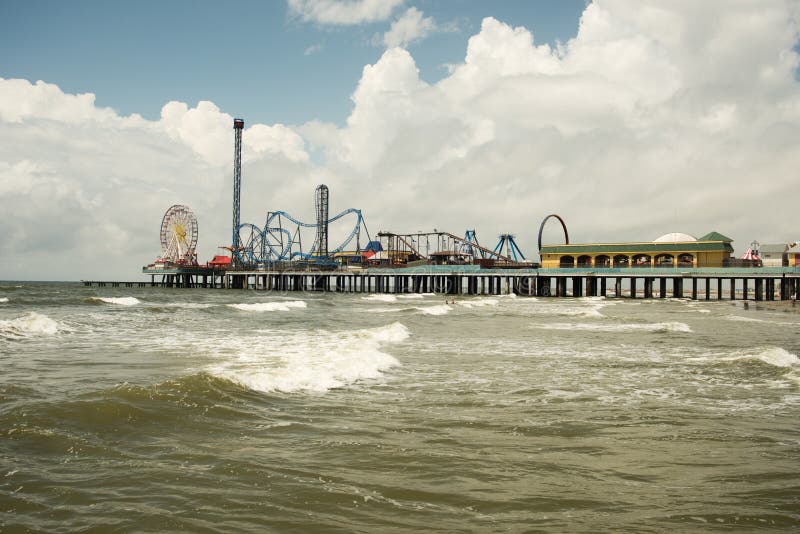Pleasure Pier Galveston Island Editorial Photo Image of outdoors