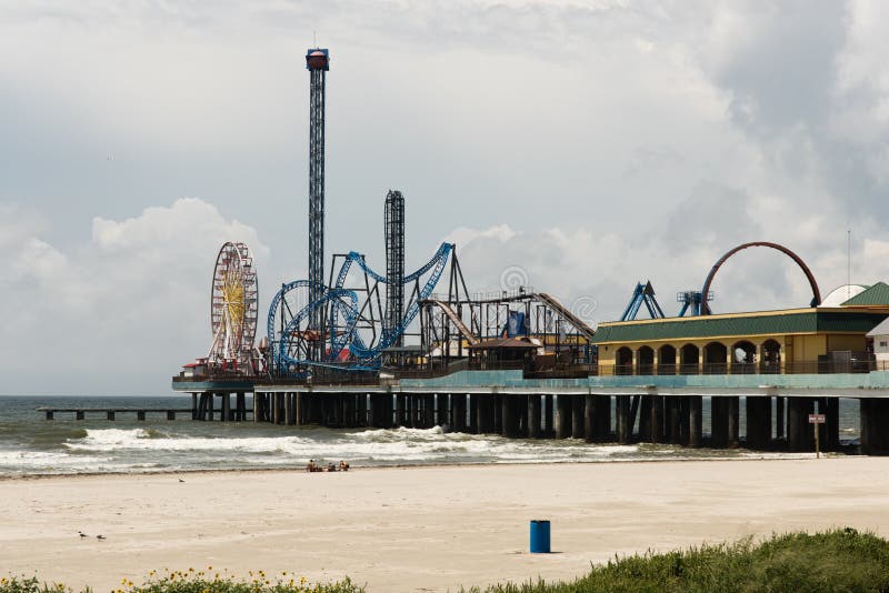 Pleasure Pier Galveston Island Editorial Photo Image of outdoors