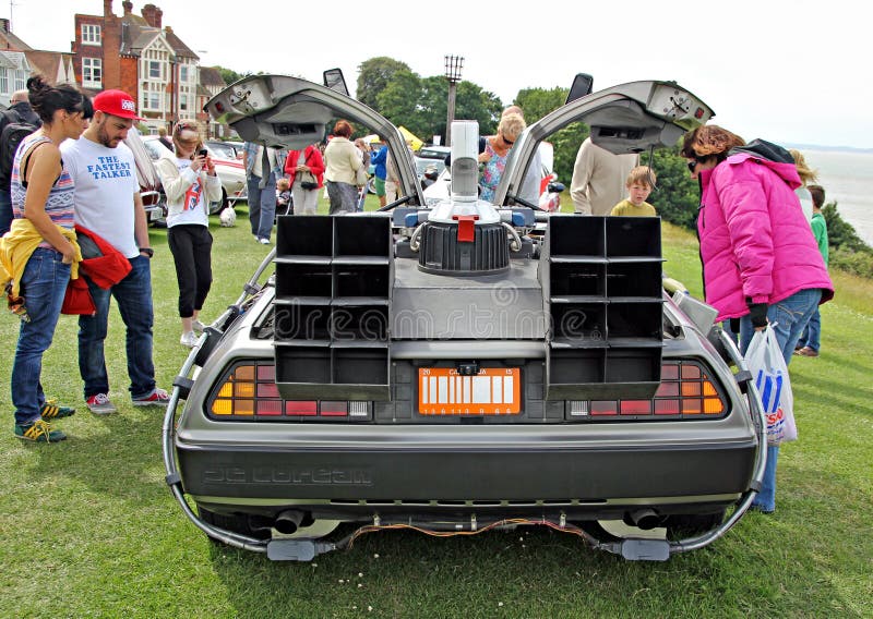 Plecy przyszłościowy delorean samochód zdjęcia stock Plecy przyszłościowy delorean samochód zdjęcia stock