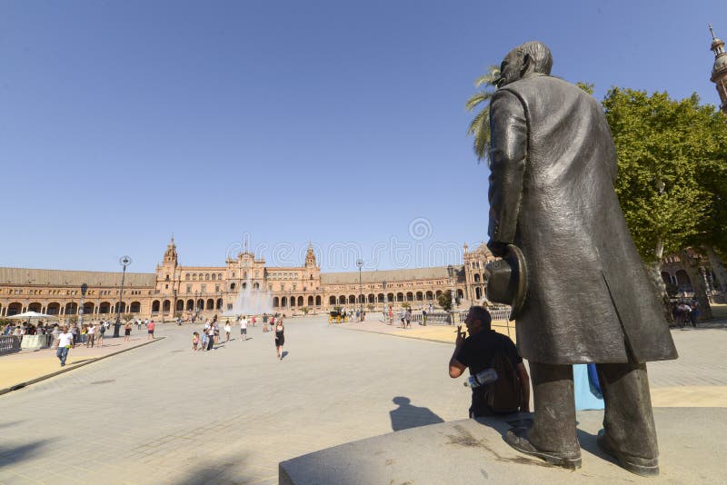 Plein DE espana Sevilla, Andalusia, Spanje, Europa royalty-vrije stock afbeeldingen Plein DE espana Sevilla, Andalusia, Spanje, Europa royalty-vrije stock afbeeldingen