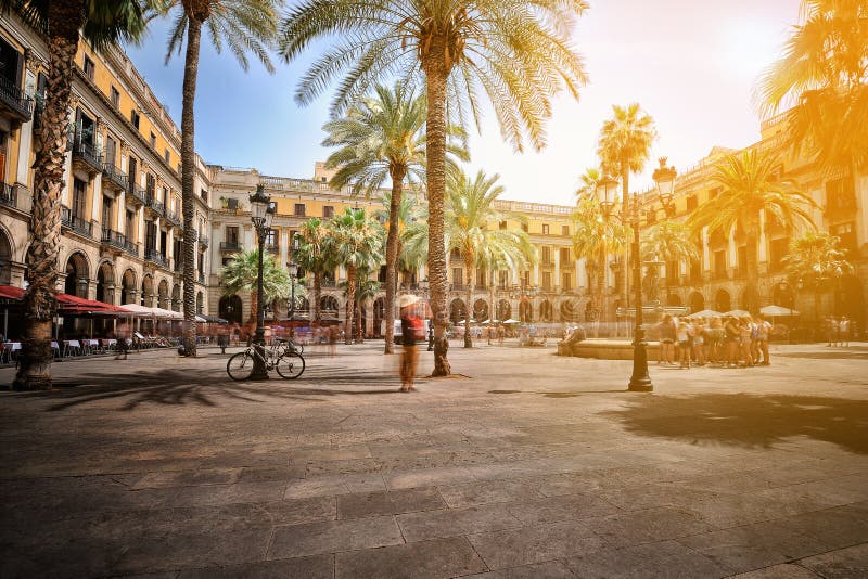 Plein Echt in Barcelona stock afbeelding Plein Echt in Barcelona stock afbeelding