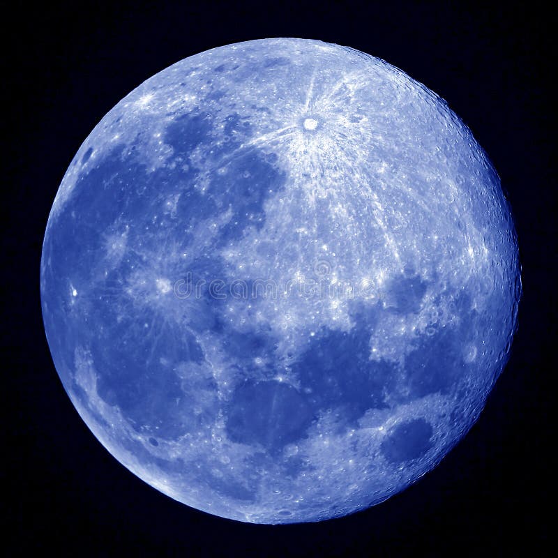 Lune Bleue Pleine lune bleue photo stock. Image du astronomie, cratère - 348530