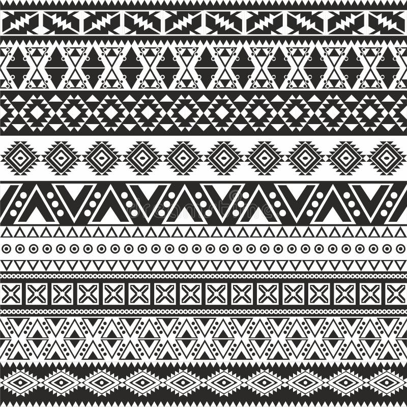 Tribal seamless pattern - aztec black and white background. Tribal seamless pattern - aztec black and white background