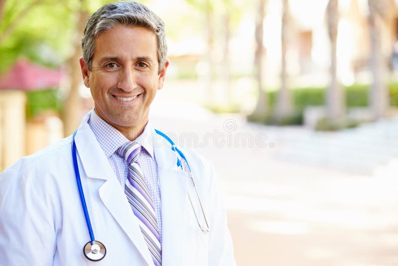 Plenerowy portret samiec lekarka