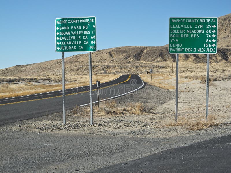 Plenty of options at a fork in the road stock photos