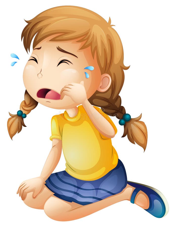 Pleurer de petite fille illustration libre de droits Pleurer de petite fille illustration libre de droits