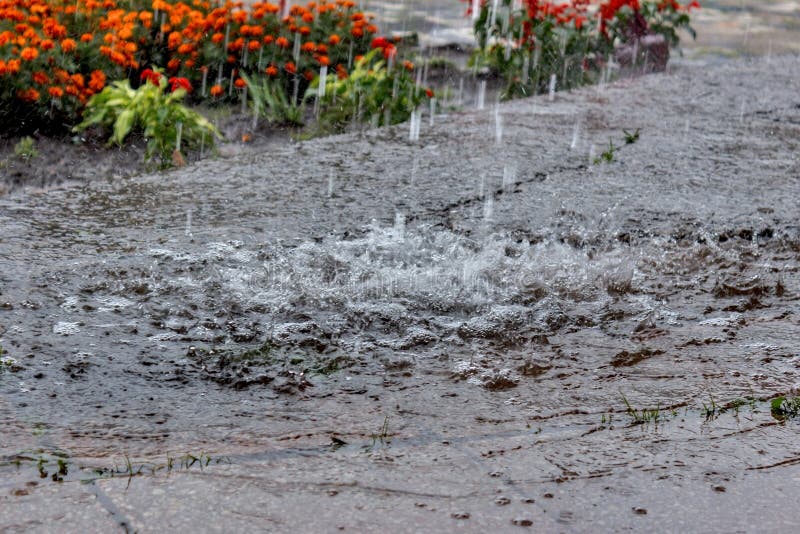 Pleuvoir dans la ville, les égouttements de pluie dans un magma photo libre de droits Pleuvoir dans la ville, les égouttements de pluie dans un magma photo libre de droits