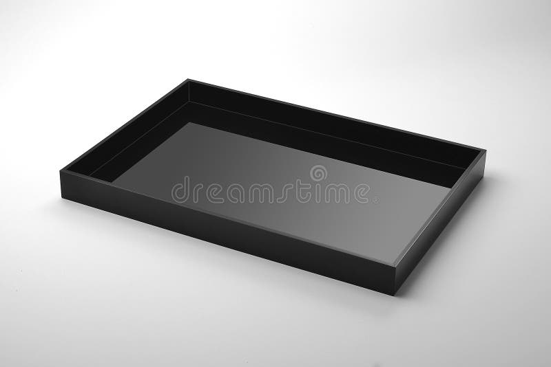 Plexiglass Rectangulaire De Noir De Plateau Image stock - Image du