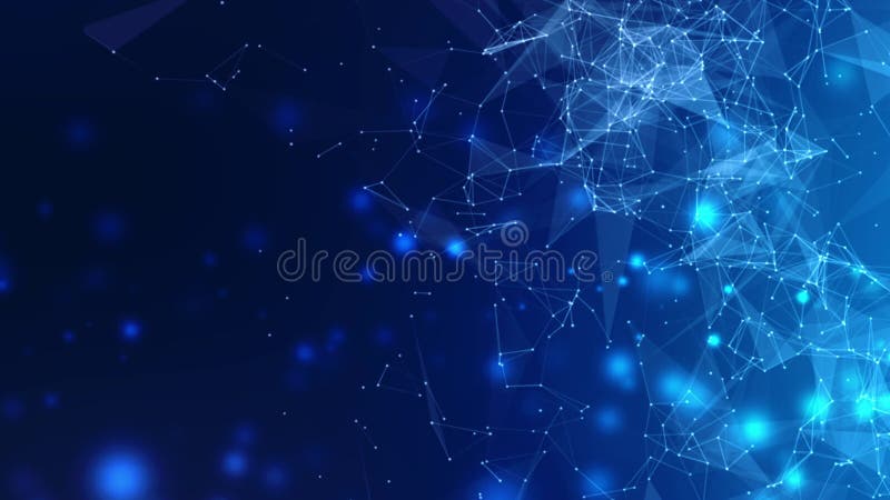 Plexus Abstract digital connection moving dots and lines. Technology background. Network connection structure. stock illustration
