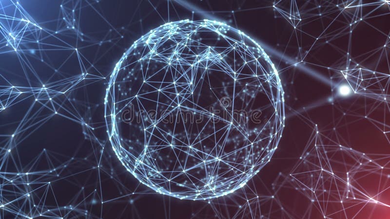 Plexus abstract network titles cinematic background loop vector illustration