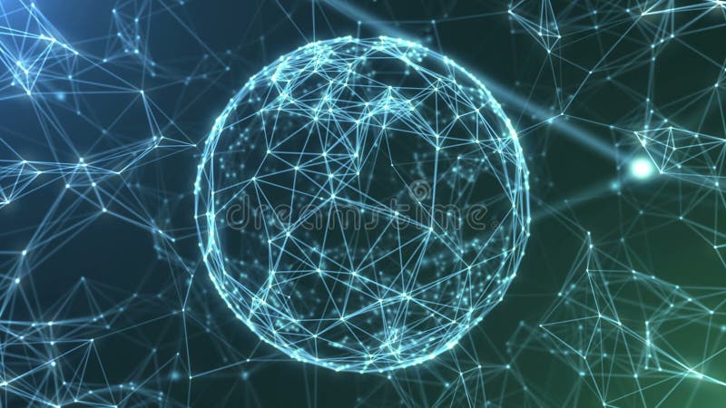 Plexus abstract network titles cinematic background loop vector illustration