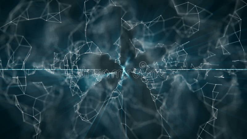 Plexus abstract network titles cinematic background. seamless loop. royalty free illustration