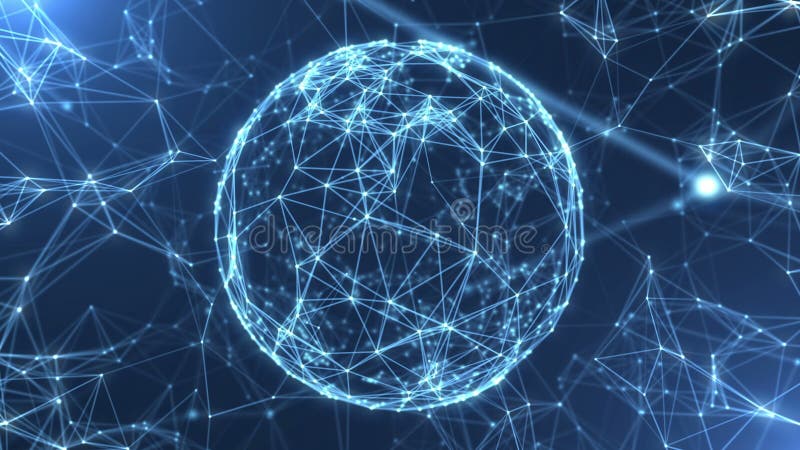 Plexus abstract network titles technology science background loop vector illustration