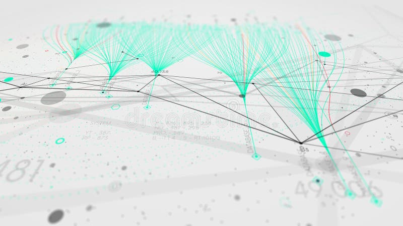 Plexus de conexión de red de grandes datos tecnología digital futurista visualización concepto de procesamiento software de aplica ilustración del vector