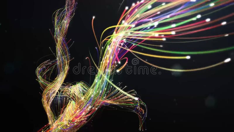 Plexus mystérieux des fils lumineux multicolores photographie stock Plexus mystérieux des fils lumineux multicolores photographie stock