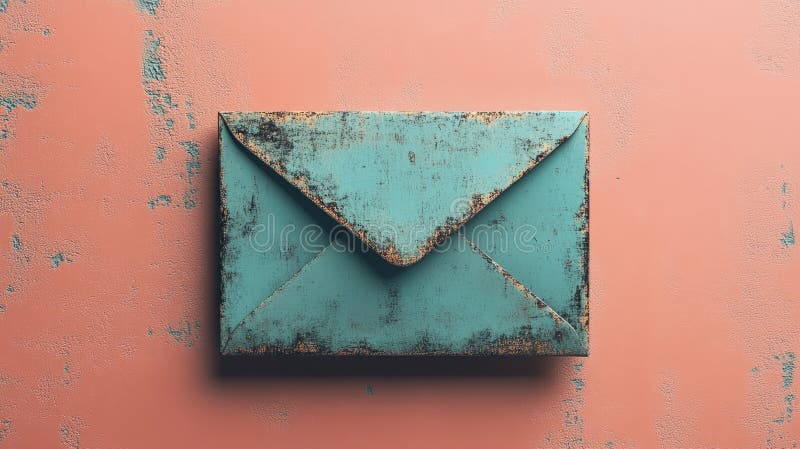 Plic cu teal rustic pe fond roz uzat royalty free stock photos