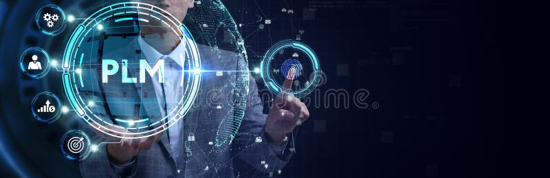 PLM Product lifecycle management system technology concept. Technology, Internet and network concept stock images