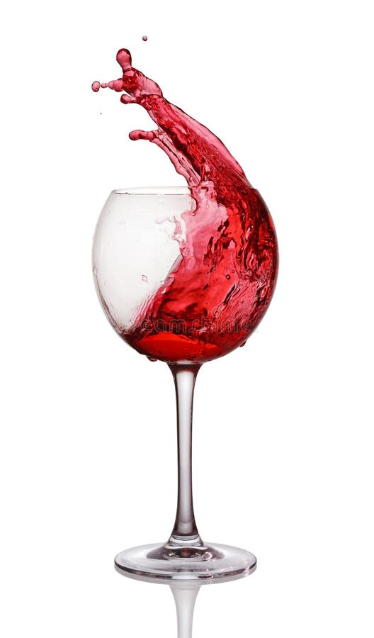 Splash of red wine in glass isolated on white background. Splash of red wine in glass isolated on white background