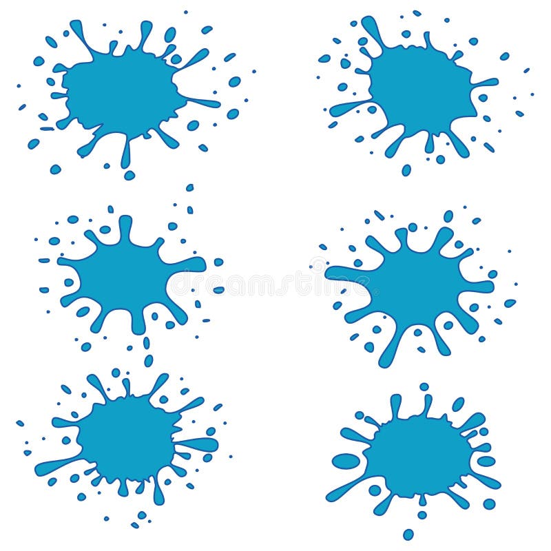Splash set of blue water drops isolated on the white background. Splash set of blue water drops isolated on the white background
