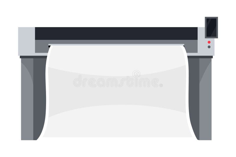 Plotter für computergestütztes Design und grafische Künste. Tintenstrahldrucker mit großem Format stock abbildung
