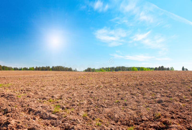Ploughland stock image. Image of plough, forest, spring 15595979
